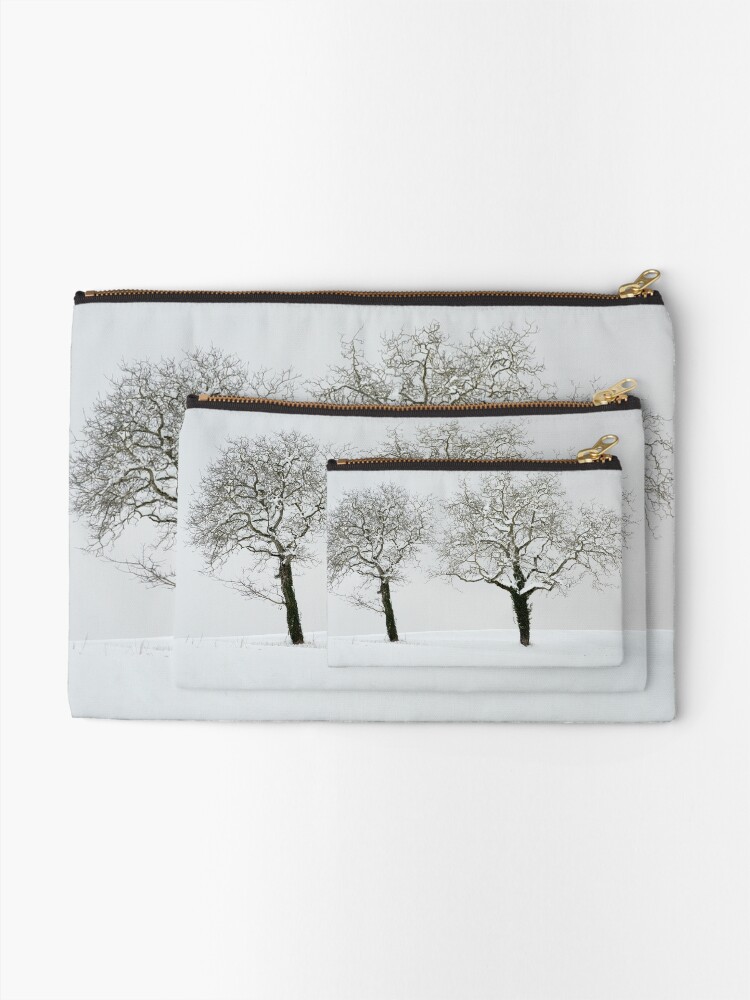 Thumbnail 2 of 4, Zipper Pouch, Two trees in the snow designed and sold by patmo.