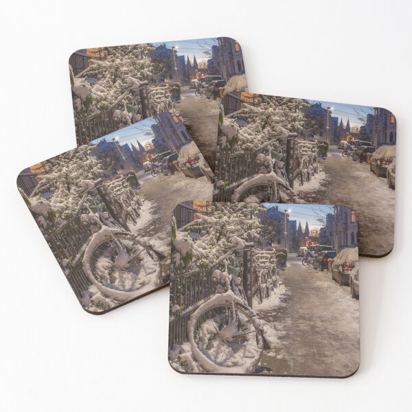 Item preview, Fedellisten, winter, houses, snow, evening, dusk, Germany designed and sold by Torsten  Krüger.