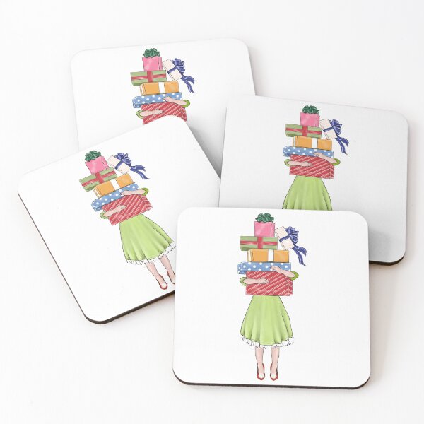 Item preview, Christmas Shopping Girl Gift Toy Surprise Watercolor Presents  designed and sold by CreativeBu.