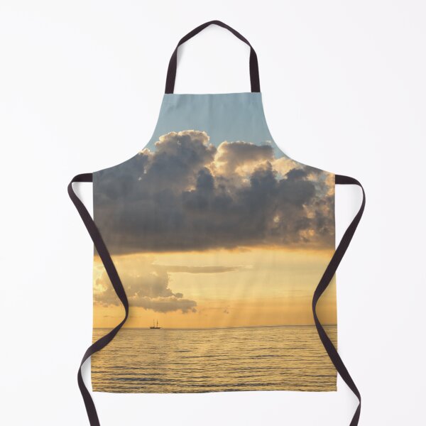 Item preview, Tiny Tall Ship - Golden Horizon Motorsailing Under Dramatic Clouds designed and sold by Georgia Mizuleva.