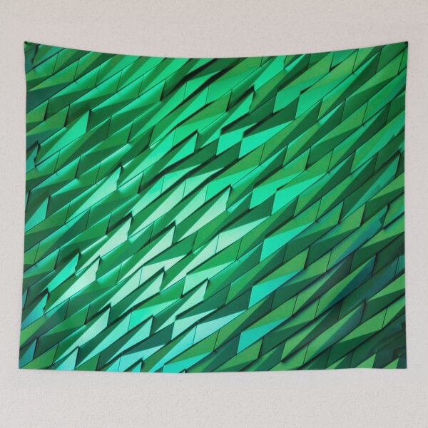 Item preview, Green, black, yellow, and white abstract pattern photographed as part of the Titanic Visitor Centre in Belfast designed and sold by Drew McAvoy.