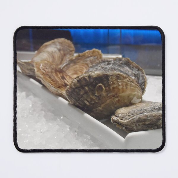 Closed oysters on ice Mouse Pad