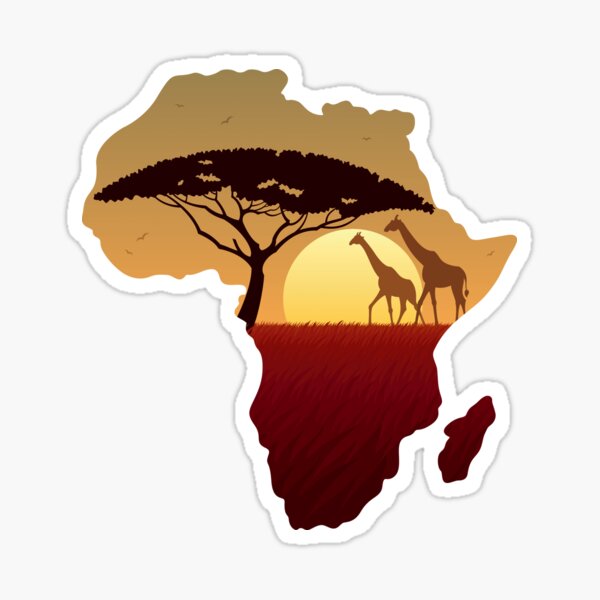 Africa Map Landscape Sticker