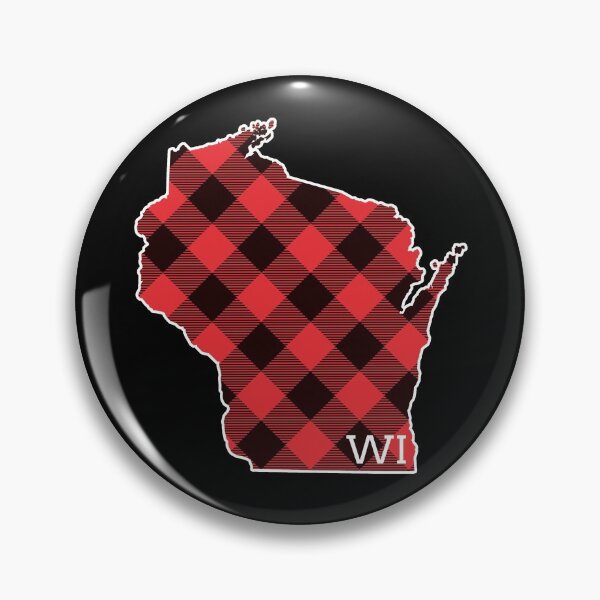 Artikelvorschau, WI Wisconsin State Map Buffalo Plaid Christmas WI Wisconsin Gear entworfen und verkauft von DynamicDesign.