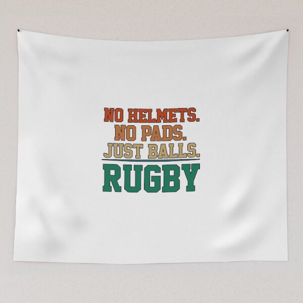 Item preview, colorful rugby no helmets no pads just balls rugby gift sarcastic offended saying Birthday Meme Girlfriend boyfriend designed and sold by joygift369.