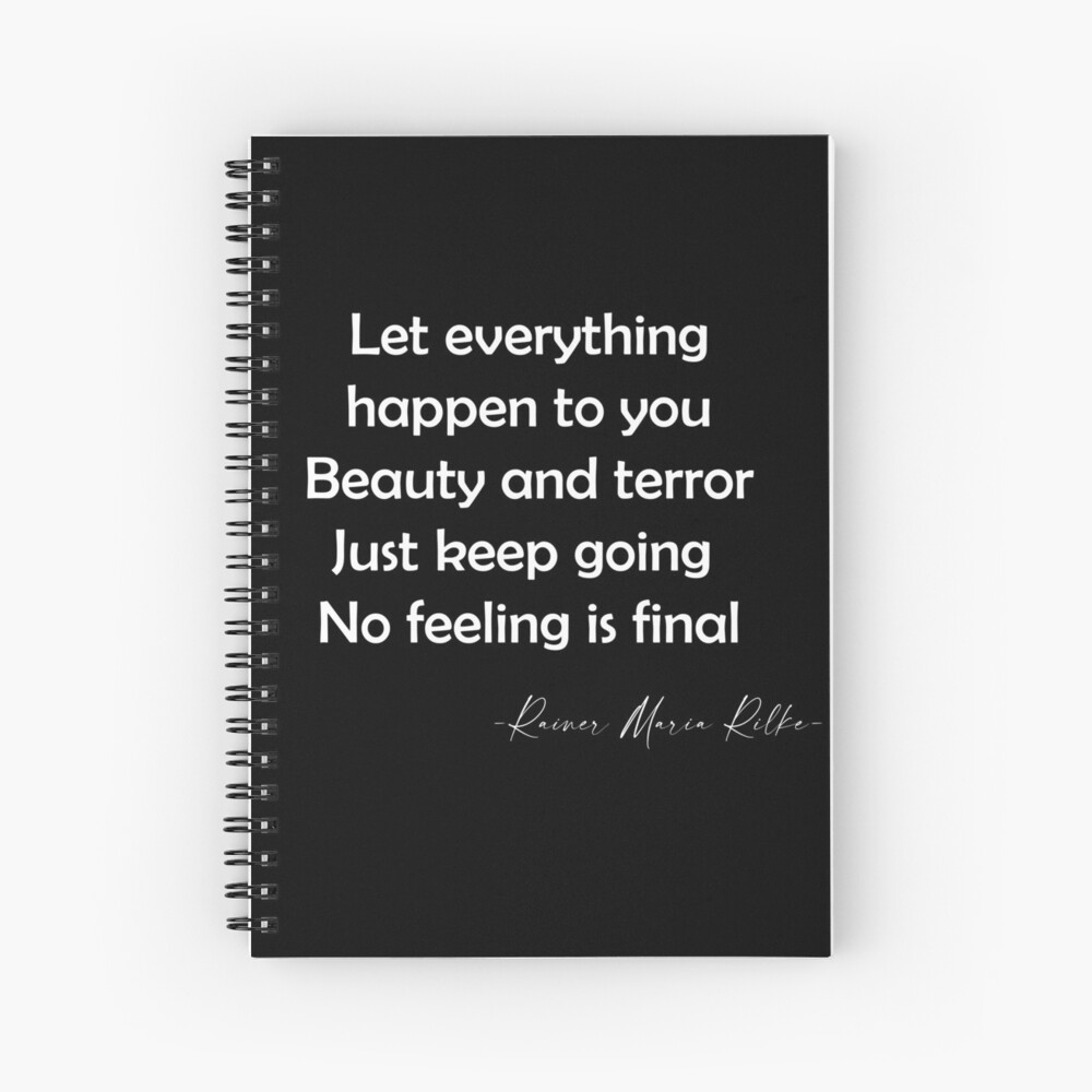 Jojo Rabbit Rilke Quote Let Everything Happen To You - Rilke Quote In Jojo Rabbit" Spiral Notebook  By Abdoumh | Redbubble
