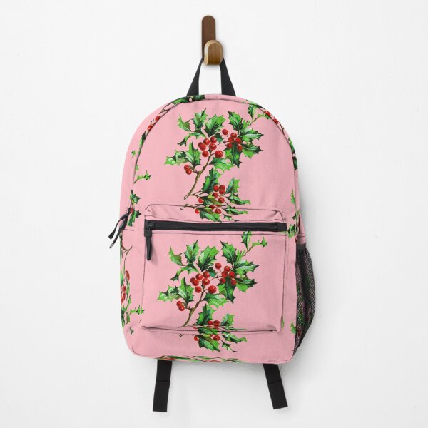 Item preview, Festive Vintage Holly Berries Evergreen. Pink Christmas designed and sold by tanjica.