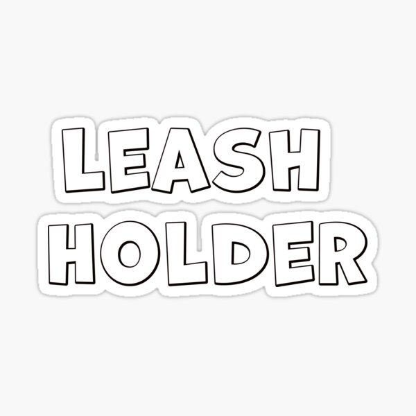 Human dog leash holder Sticker