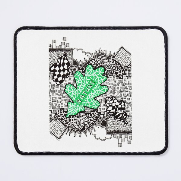 Nature - Doodle Drawing Mouse Pad