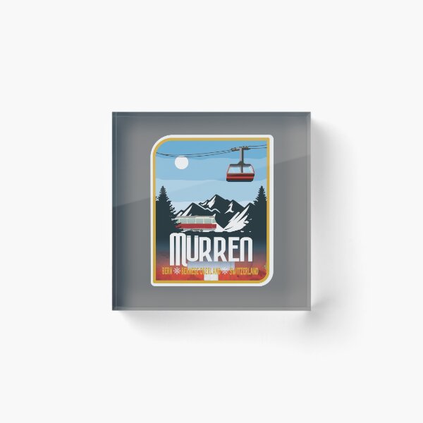 Item preview, Murren Ski Switzerland Skiing Alps Sticker T-Shirt 03 designed and sold by OuterShellUK.