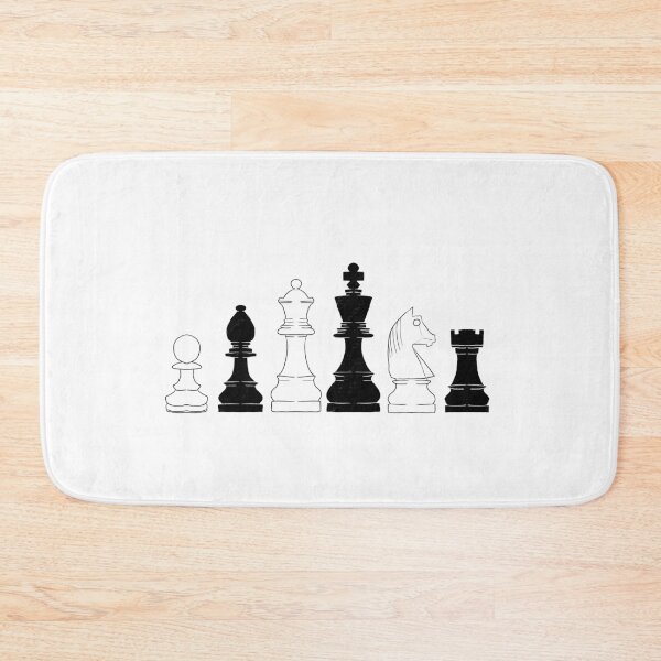 Item preview, Chess Board Pieces in black and white, king, queen, pawn, bishop, knight, castle  designed and sold by Yaragold.