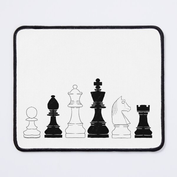 Item preview, Chess Board Pieces in black and white, king, queen, pawn, bishop, knight, castle designed and sold by Yaragold.