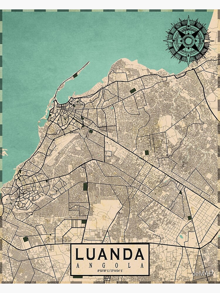 Luanda City Map Of Angola Vintage Poster For Sale By Demap Redbubble 9967