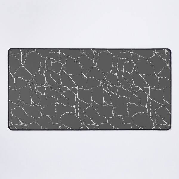 Cracked weathered grey wall cool grunge seamless pattern Desk Mat