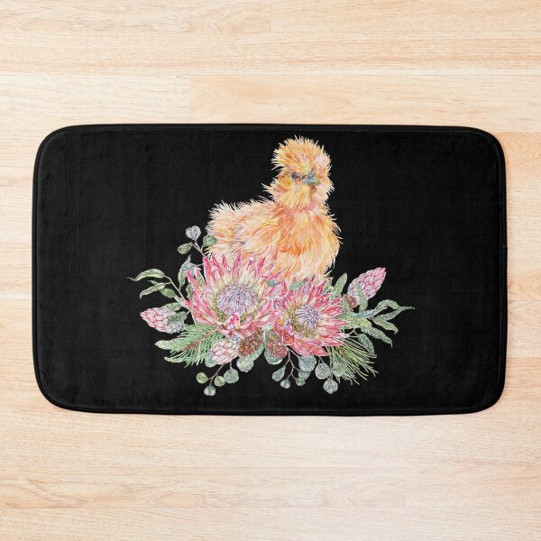 Item preview, Watercolor Silkie Chicken with Festive Flora designed and sold by becca-boyce.