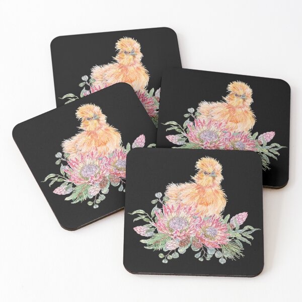 Item preview, Watercolor Silkie Chicken with Festive Flora designed and sold by becca-boyce.