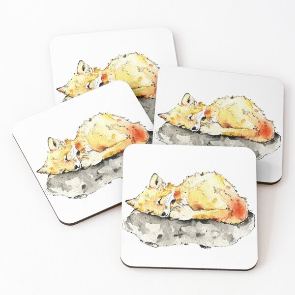 Item preview, Little sleeping fox - watercolor illustration designed and sold by lineosa.
