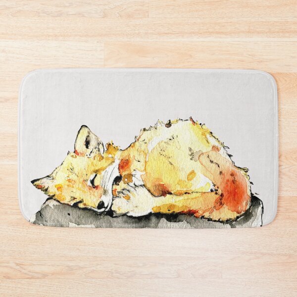 Item preview, Little sleeping fox - watercolor illustration designed and sold by lineosa.