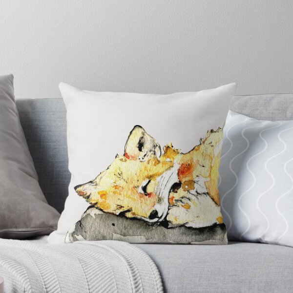Item preview, Little sleeping fox - watercolor illustration designed and sold by lineosa.