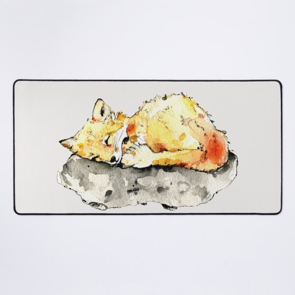 Item preview, Little sleeping fox - watercolor illustration designed and sold by lineosa.
