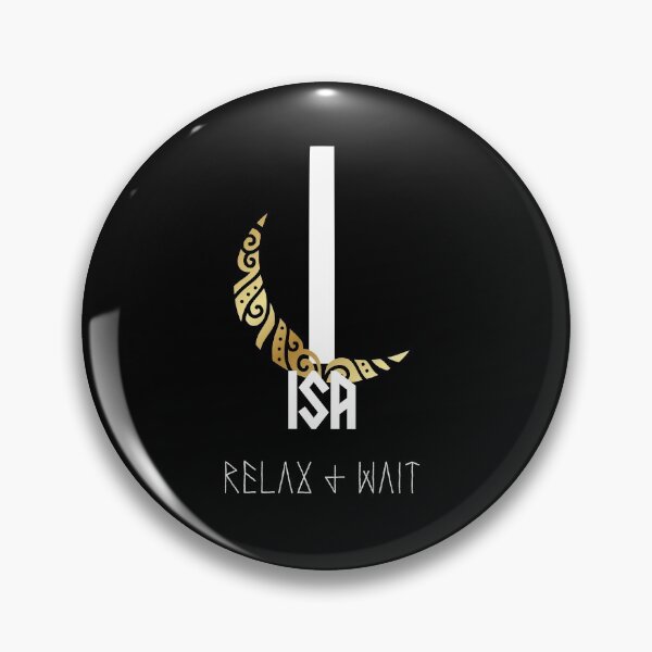 Item preview, Elder Futhark "ISA" Rune with Crescent Moon designed and sold by LilysGoodies.
