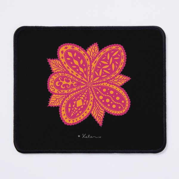 Artikel-Vorschau von Magic Flower pink-orange (black); Xelen.net, designt und verkauft von Helen Berchtold.