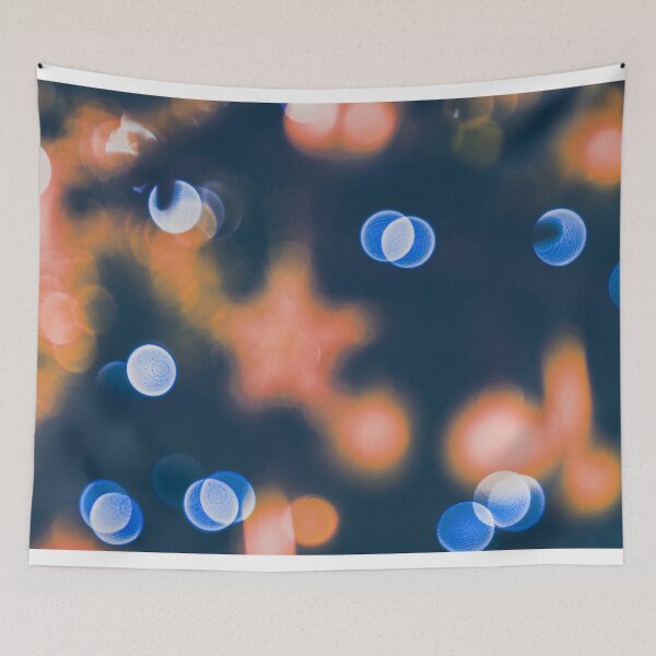 Item preview, Background of christmas lights in orange and blue designed and sold by Photopat.