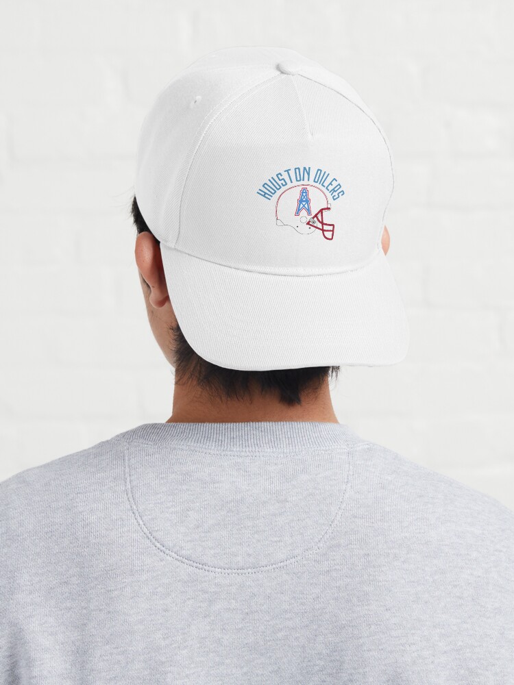 Throwback Houston Oilers Classic Logo Gray & Blue Mesh Snapback Trucker Hat  Cap