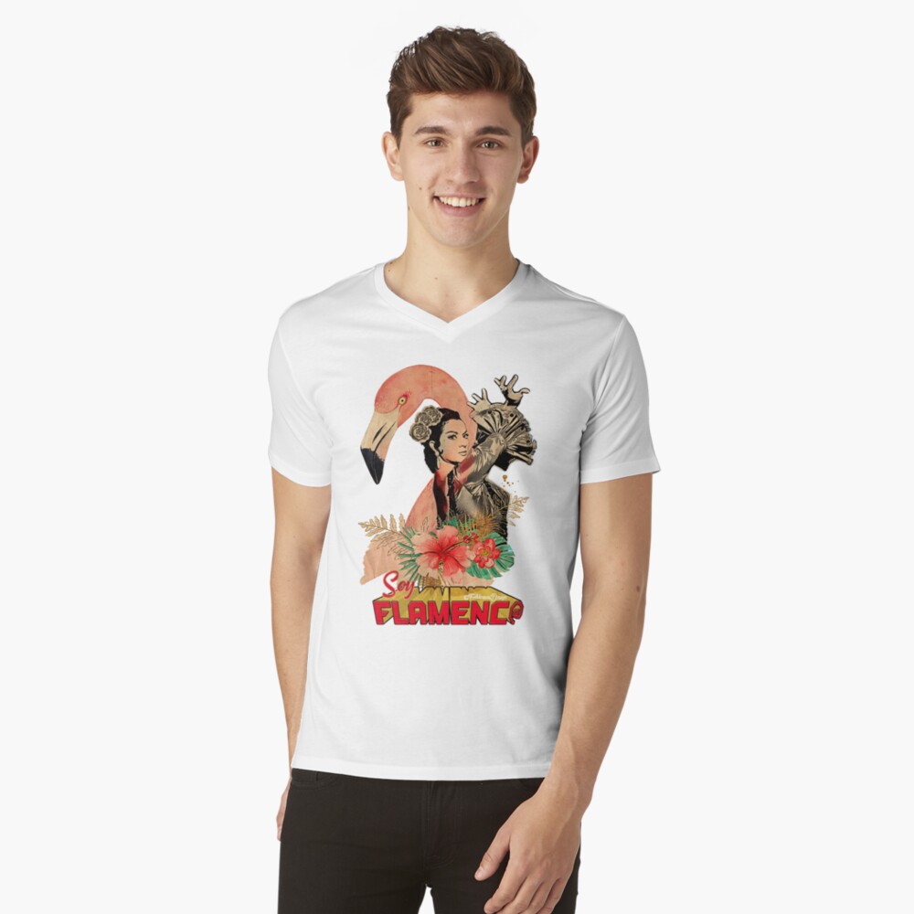 Vista previa del artículo con la obra «Camiseta de cuello en V», diseñado y vendido por danimota.