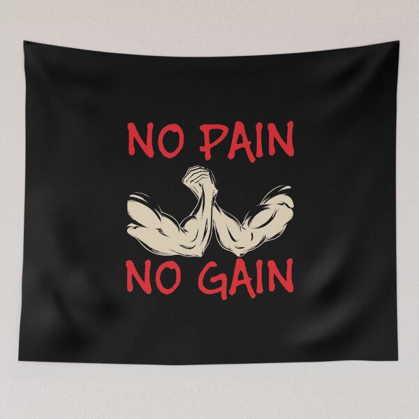 Item preview, No pain no gain - Crazy gains - Nothing beats the feeling of power that weightlifting, powerlifting and strength training it gives us! A beautiful vintage design representing body positivity! designed and sold by crazycollective.