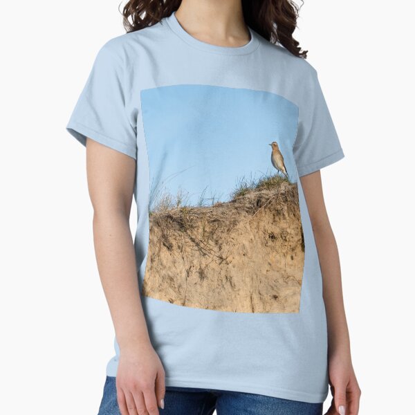 Northern wheatear on top of a dune Classic T-Shirt