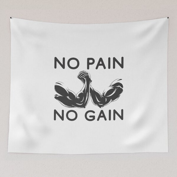 Item preview, No pain no gain - Crazy gains - Nothing beats the feeling of power that weightlifting, powerlifting and strength training it gives us! A beautiful vintage design representing body positivity! designed and sold by crazycollective.