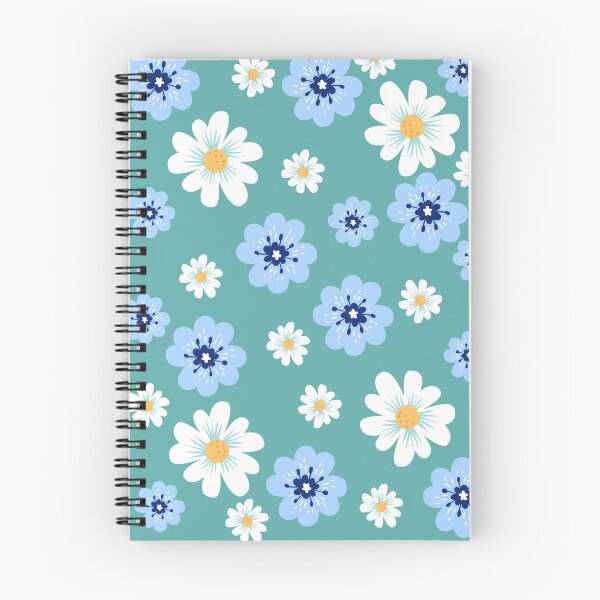 Artikelvorschau, Weiße und blaue Blumen auf grünem Hintergrund entworfen und verkauft von TeamManja.