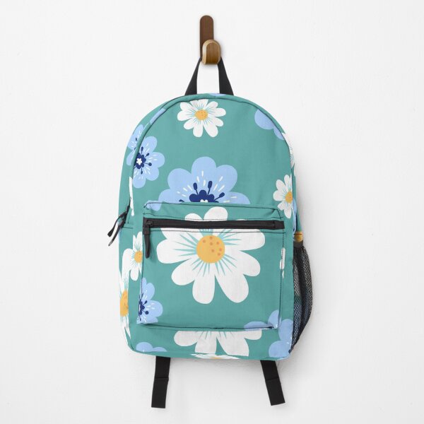 Item preview, Flores blancas y azules sobre fondo verde designed and sold by TeamManja.