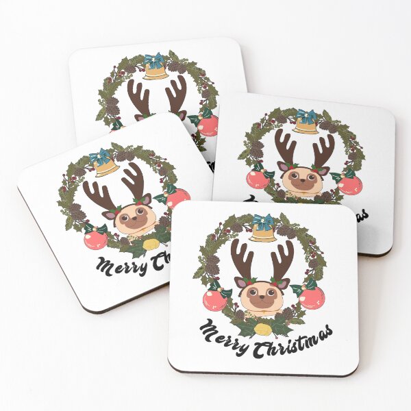 Item preview, Merry Christmas Pug funny cute designed and sold by SYNTASTIC.