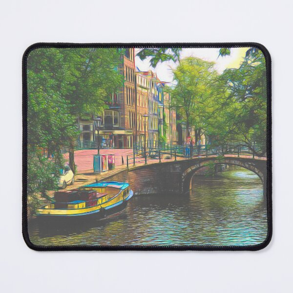 Aperçu de l'œuvre Bateau sur un quai à Amsterdam créée et vendue par Ingrid Hütten.