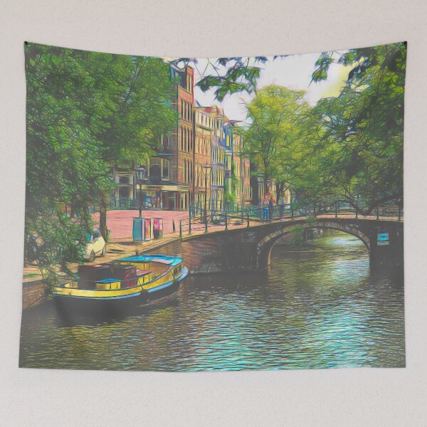 Item preview, Boat on a quay in Amsterdam designed and sold by Ingrid Hütten.
