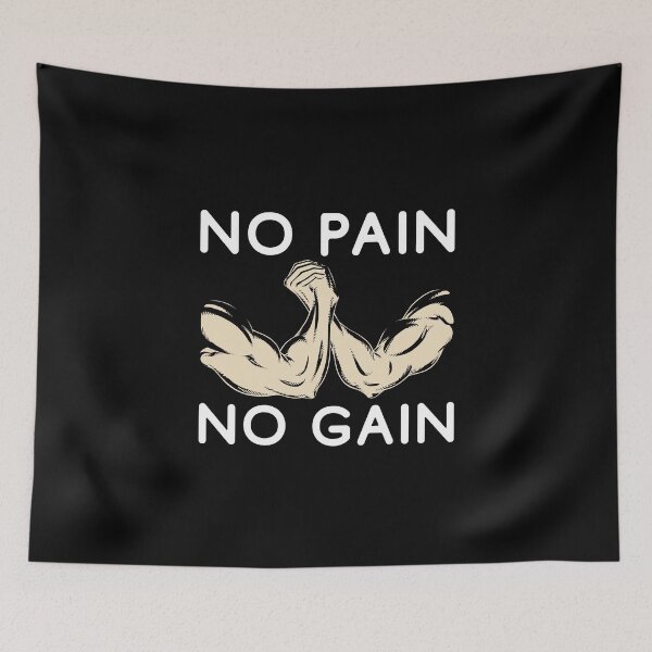 Item preview, No pain no gain - Crazy gains - Nothing beats the feeling of power that weightlifting, powerlifting and strength training it gives us! A beautiful vintage design representing body positivity! designed and sold by crazycollective.