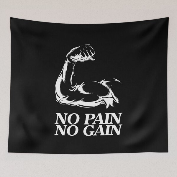Item preview, No pain no gain - Crazy gains - Nothing beats the feeling of power that weightlifting, powerlifting and strength training it gives us! A beautiful vintage design representing body positivity! designed and sold by crazycollective.