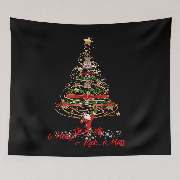 Item preview, Merry Kick... Mass, Funny Karate Christmas Tree, Martial Arts Humour Holiday Design designed and sold by Zanshin-Art.
