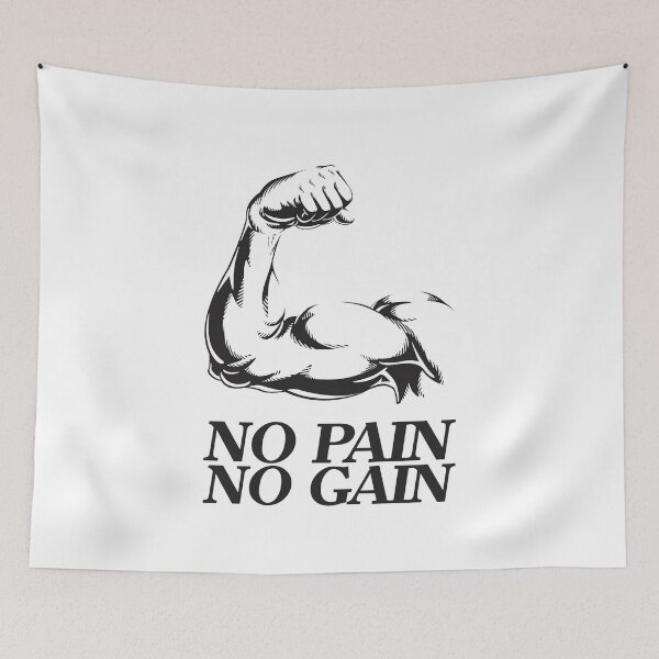 Item preview, No pain no gain - Crazy gains - Nothing beats the feeling of power that weightlifting, powerlifting and strength training it gives us! A beautiful vintage design representing body positivity! designed and sold by crazycollective.