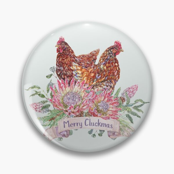 Item preview, Merry Cluckmas Chicken with Festive Flora designed and sold by becca-boyce.