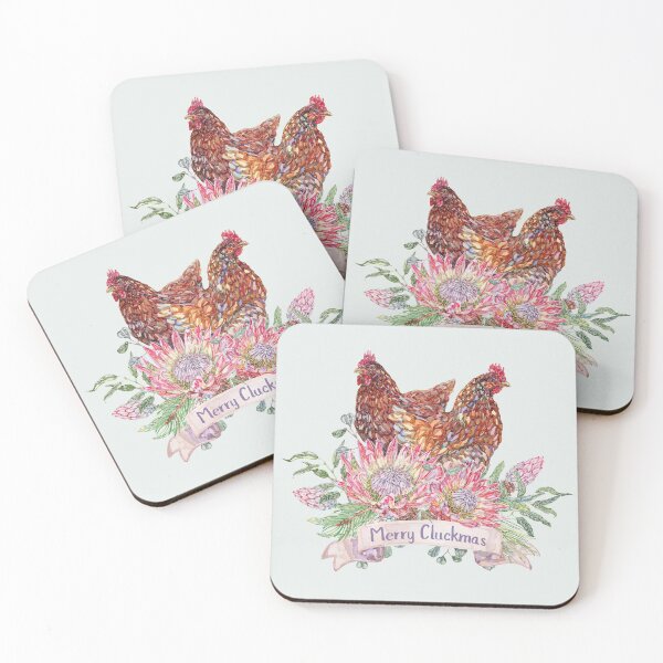 Item preview, Merry Cluckmas Chicken with Festive Flora designed and sold by becca-boyce.