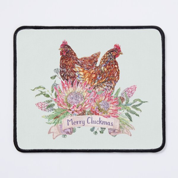 Item preview, Merry Cluckmas Chicken with Festive Flora designed and sold by becca-boyce.