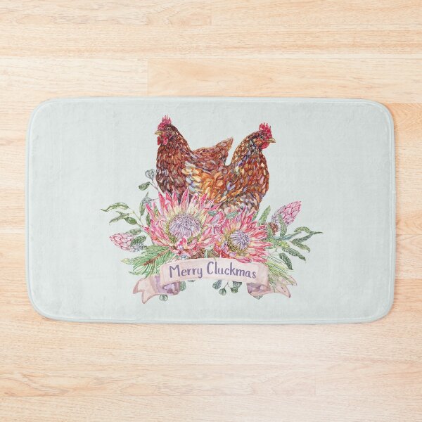 Item preview, Merry Cluckmas Chicken with Festive Flora designed and sold by becca-boyce.