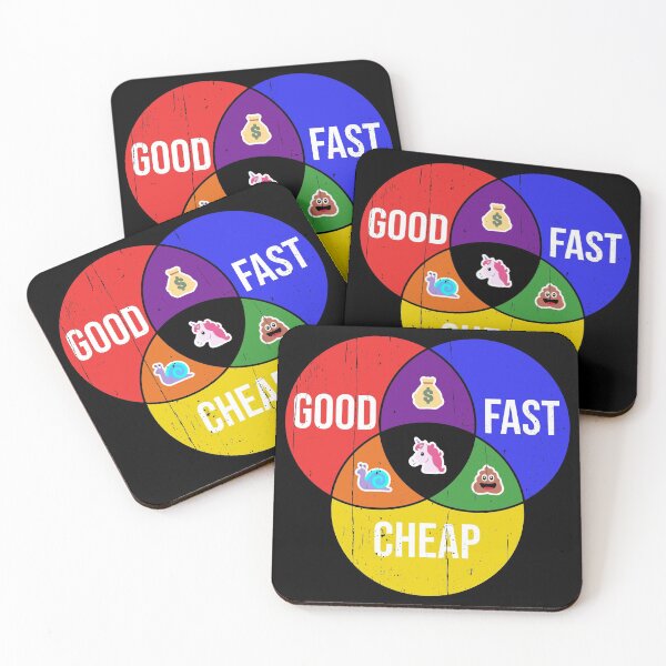 Item preview, Good, Fast, Cheap: The Venn diagram of Client Service or Project Management designed and sold by Happy Puppy Print On Demand.
