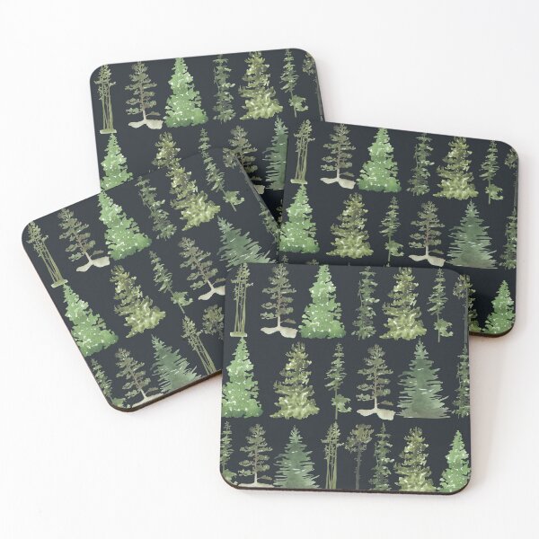 Item preview, Black and Green Pine Trees Forest designed and sold by shabzdesigns.