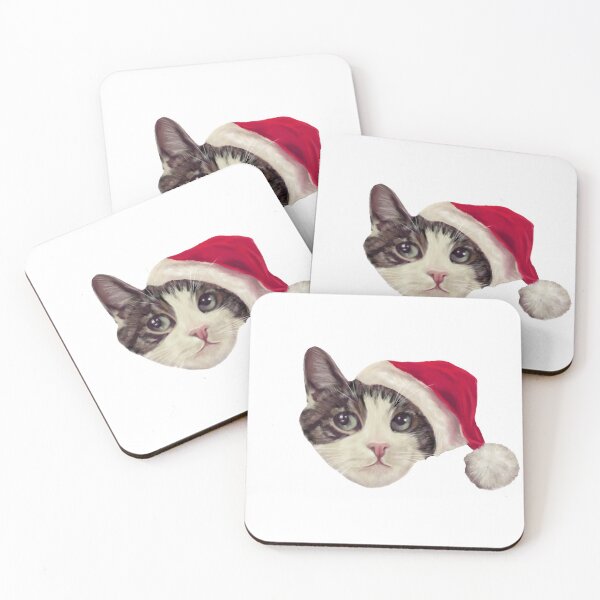 Item preview, Cat in Santa Hat designed and sold by Wondersofwhimsy.