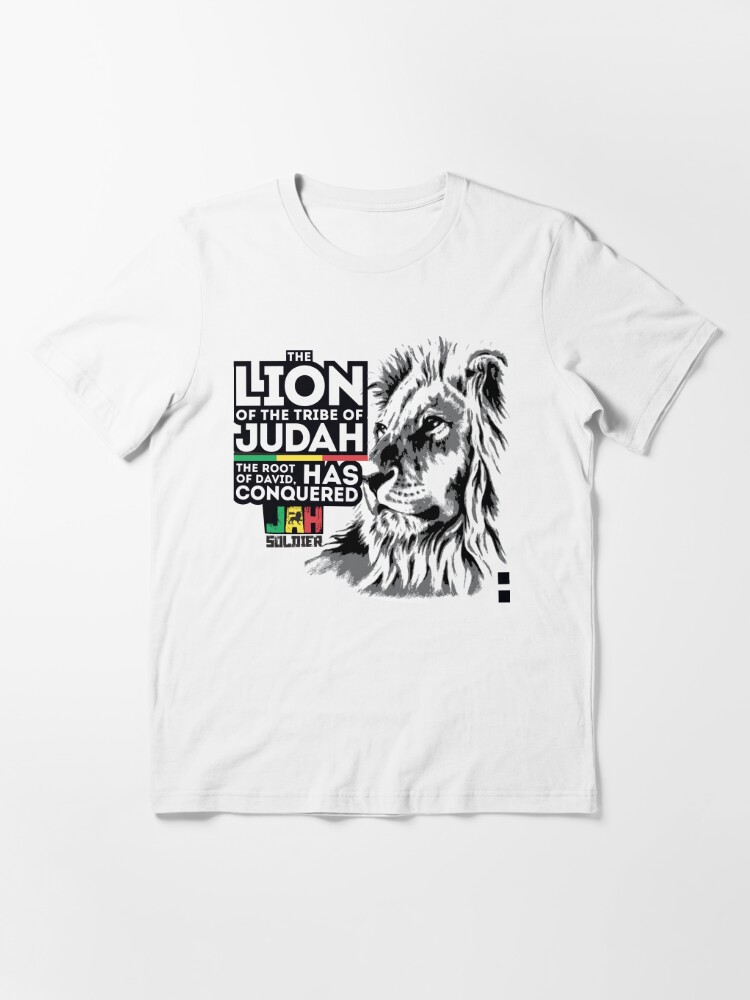 THE LION OF THE TRIBE OF JUDAH THE ROOT OF DAVID HAS CONQUERED JAH SOLDIER  | Essential T-Shirt