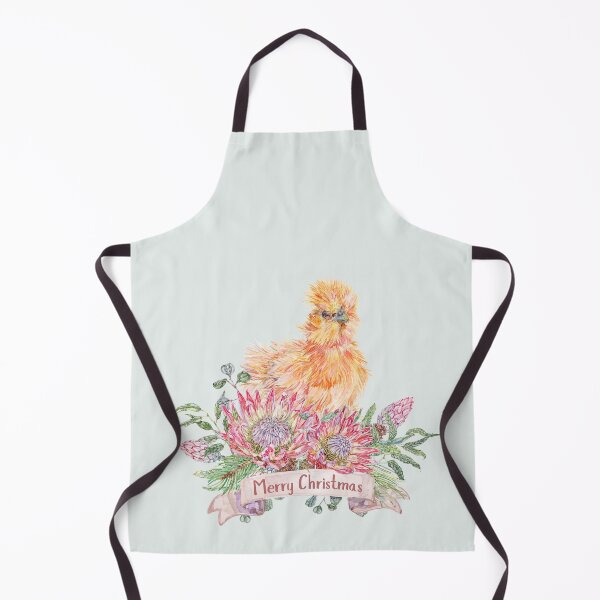 Item preview, Merry Christmas Silkie Chicken with Festive Flora designed and sold by becca-boyce.